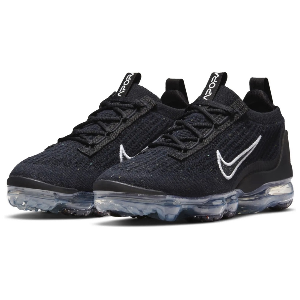 NIKE Air VaporMax 2021 FK Sneaker Black White Silver Size 7.5 US